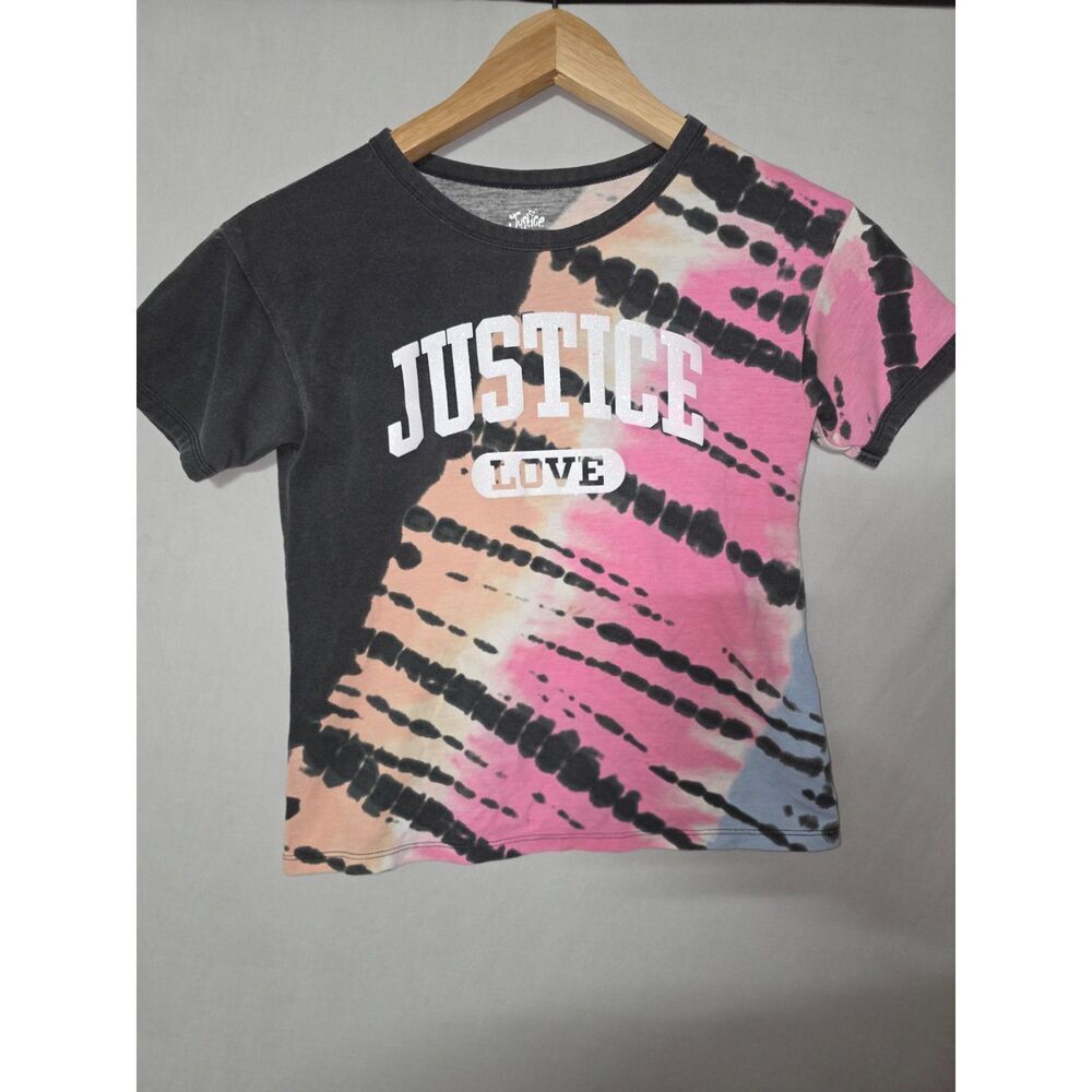 Justice “Justice Love” Tie-Dye Graphic Tee – Girls S (7/8)